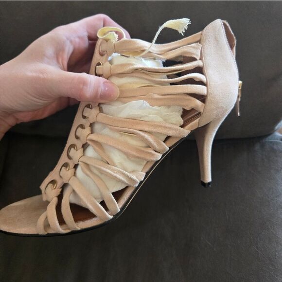 Givenchy Peep Toe Suede Heels - Picture 10 of 13